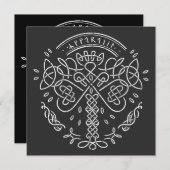 Alte keltische Knüpfarbeit - Baum des Lebens Einladung (Vorne/Hinten)