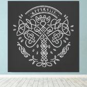 Alte keltische Knüpfarbeit - Baum des Lebens Leinwanddruck (Insitu (Holzboden))