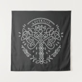 Alte keltische Knüpfarbeit - Baum des Lebens Wandteppich (Vorderseite)