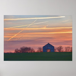Alte Kentucky-Scheune bei Sonnenaufgang Poster