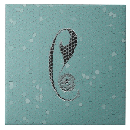 Alte Keramiken des Monogramm-Buchstabe-C Fliese (Vorderseite)