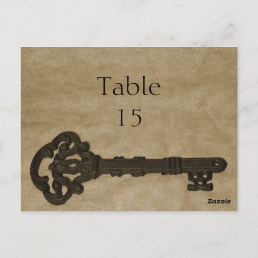Alte Key-Tischnummern Postkarte (Rückseite)