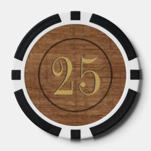 Alte Kiefern-hölzerne Poker-Chips Pokerchips