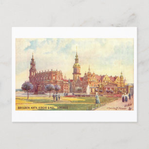 Alte Kirche und Schloss in Dresden, Deutschland Postkarte