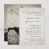 Alte Kirche Vintage Hochzeit Einladung (Vorne/Hinten)