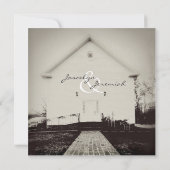 Alte Kirche Vintage Hochzeit Einladung (Rückseite)