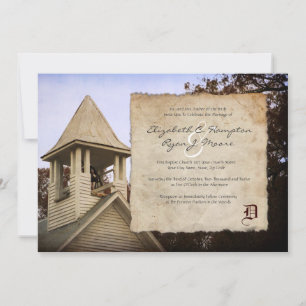 Alte Kirche Vintage Hochzeit Einladung