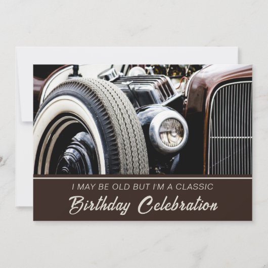 Alte Klasse Auto Geburtstag Einladung (Vorderseite)