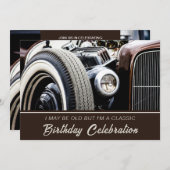 Alte Klasse Auto Geburtstag Einladung (Vorne/Hinten)
