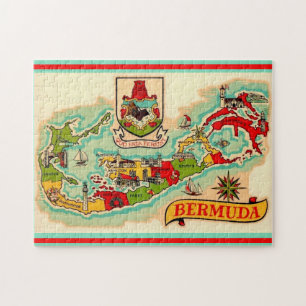 Alte klassische Bermuda Karte 11x14 Puzzle