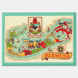 Alte Klassische Bermuda Karte Magnet