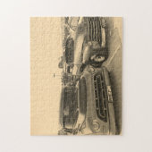 Alte klassische LKWs Autoskizze Puzzle (Vertikal)