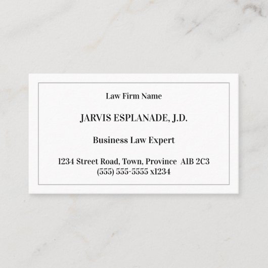 Alte, klassische Visitenkarte (Vorderseite)