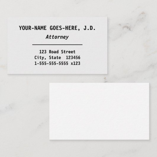 Alte, klassische Visitenkarte (Vorne/Hinten)