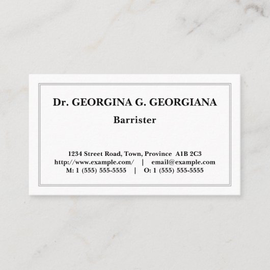 Alte, klassische Visitenkarte (Vorderseite)