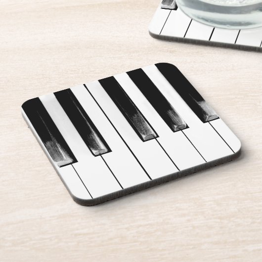 Alte Klaviertasten Getränkeuntersetzer (Linke Seite)