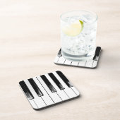 Alte Klaviertasten Getränkeuntersetzer (Rechte Seite)