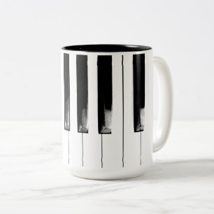 Alte Klaviertasten Zweifarbige Tasse