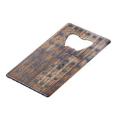 Alte kleine Tür innerhalb einer großen, verstärkte Geldkarten Flaschenöffner (Rückseite Schrägansicht)