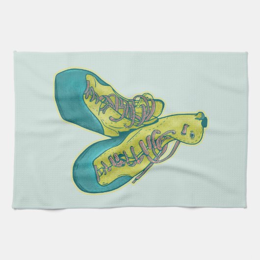 Alte Kletterschuhe Klettern Geschirrtuch (Horizontal)