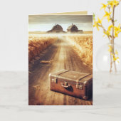 Alte Koffer auf der Straße Karte (Gelbe Blume)