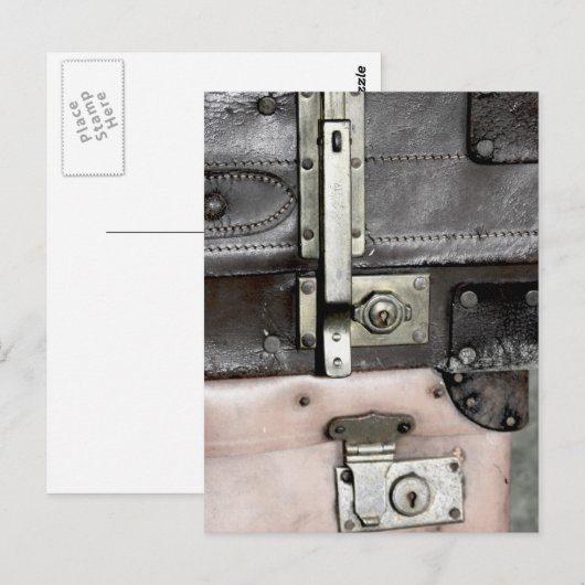 Alte Koffer Postkarte (Vorne/Hinten)
