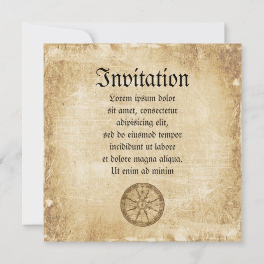 Alte Kompass-Rose Einladung (Rückseite)
