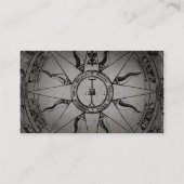 Alte Kompass-Rose Visitenkarte (Rückseite)