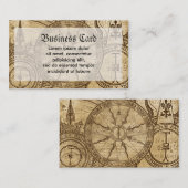 Alte Kompass-Rose Visitenkarte (Vorne/Hinten)