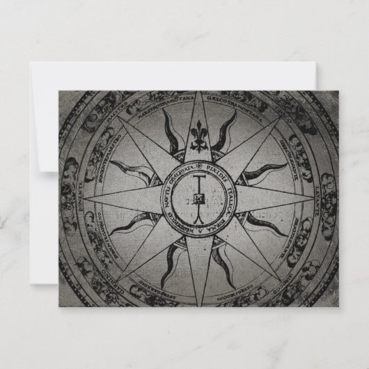 Alte Kompassrose Ankündigung (Vorderseite)