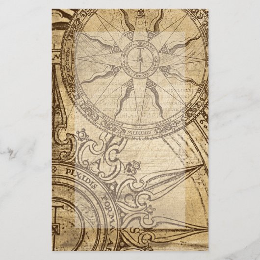 Alte Kompassrose Briefpapier (Vorderseite)