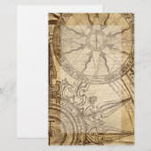 Alte Kompassrose Briefpapier (Vorne/Hinten)