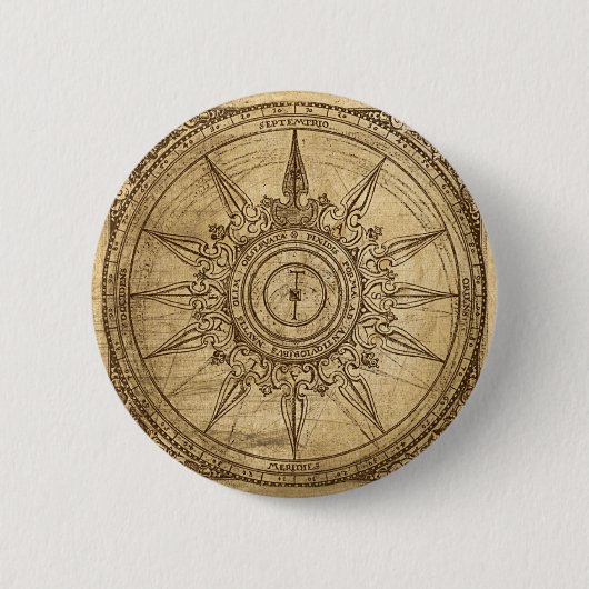 Alte Kompassrose Button (Vorderseite)