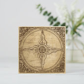 Alte Kompassrose Einladung (Stehend Vorderseite)