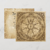 Alte Kompassrose Einladung (Vorne/Hinten)