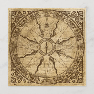Alte Kompassrose Einladung