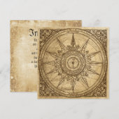 Alte Kompassrose Einladung (Vorne/Hinten)