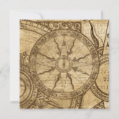 Alte Kompassrose Einladung (Rückseite)