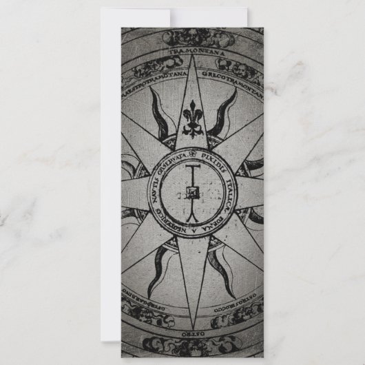 Alte Kompassrose Einladung (Vorderseite)