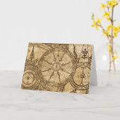 Alte Kompassrose Karte (Gelbe Blume)