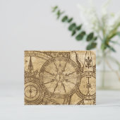 Alte Kompassrose Postkarte (Stehend Vorderseite)