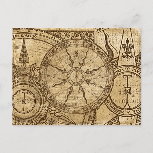 Alte Kompassrose Postkarte (Vorderseite)