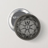Alte Kompassrose (S/W) Button (Vorne & Hinten)