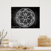 Alte Kompassrose (S/W) Poster (Küche)