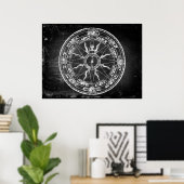 Alte Kompassrose (S/W) Poster (Heimbüro)