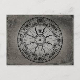 Alte Kompassrose (S/W) Postkarte