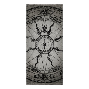 Alte Kompassrose Werbekarte