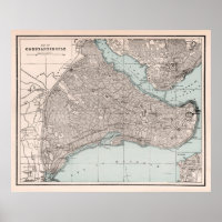 Alte Konstantinopel Karte (1893) Vintag Istanbul