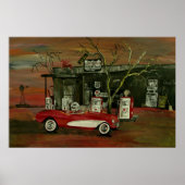 Alte konvertible Stingray Corvette Poster Print (Vorne)