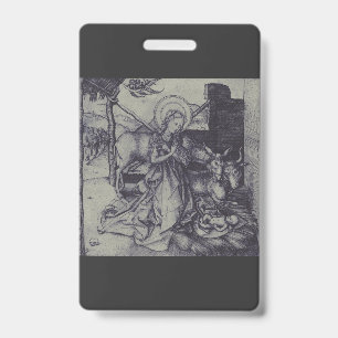 Alte Krippe-Szene og Jesus Christus Ausweis